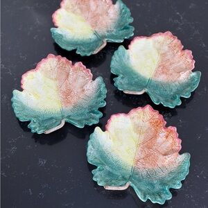 Fritz & Floyd Ironstone Leaf Plates (4)